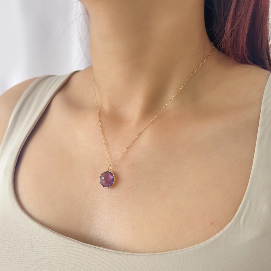 Round Amethyst Pendant