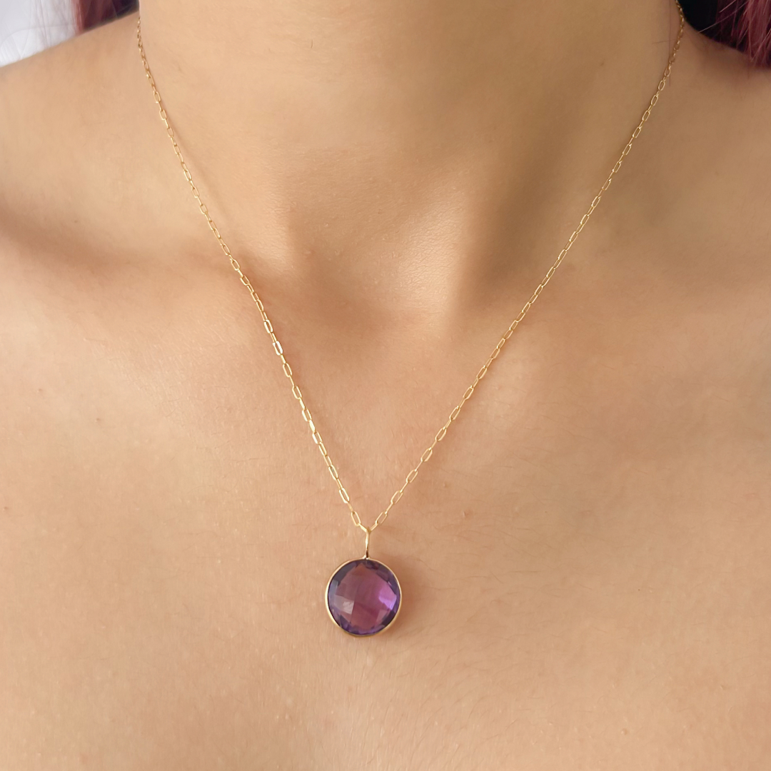 Round Amethyst Pendant