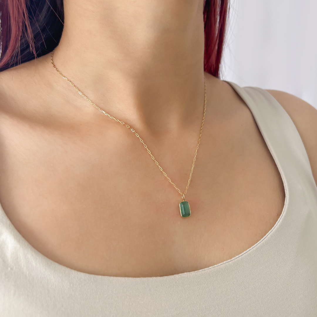 Rectangular Emerald Pendant