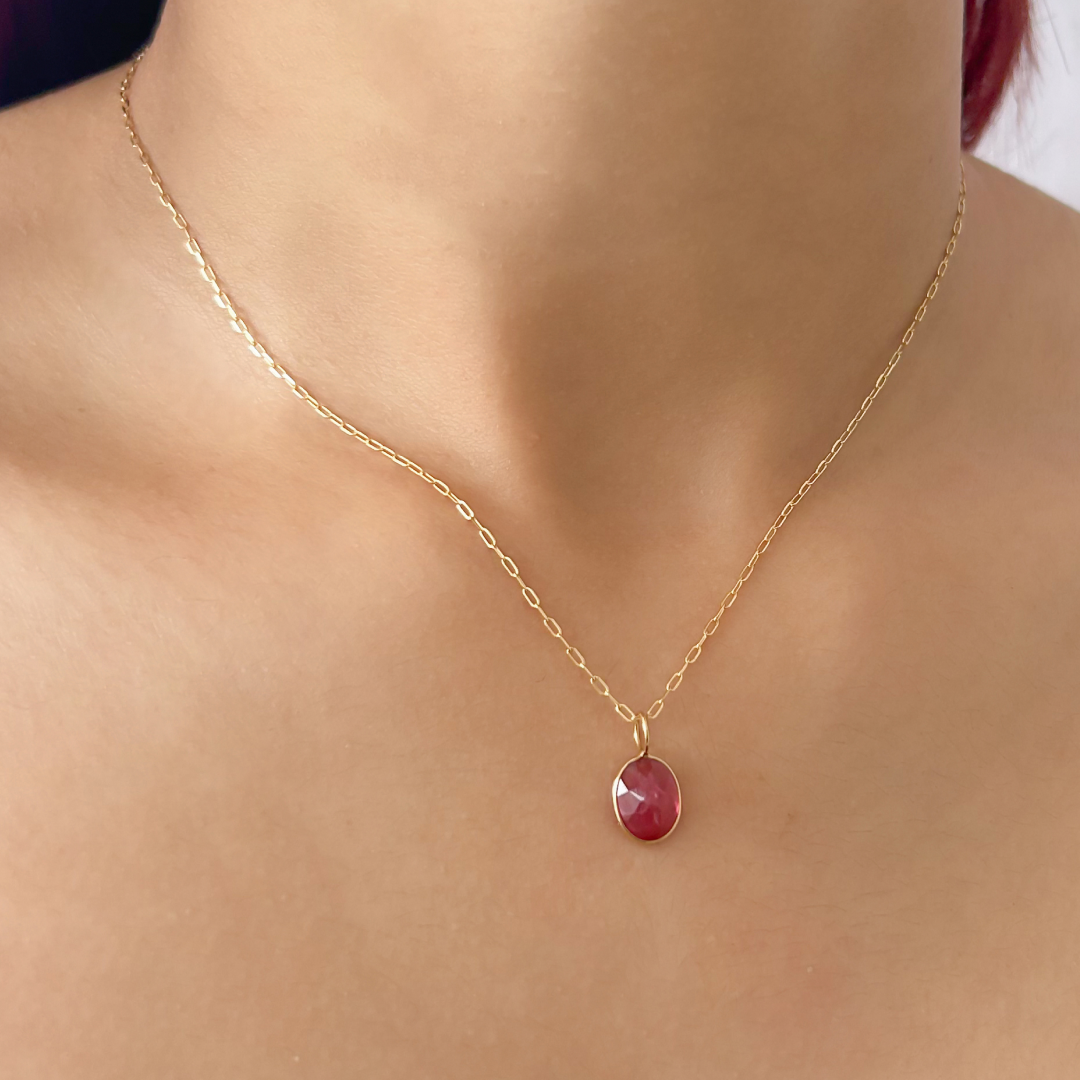 Ruby Light Oval Pendant