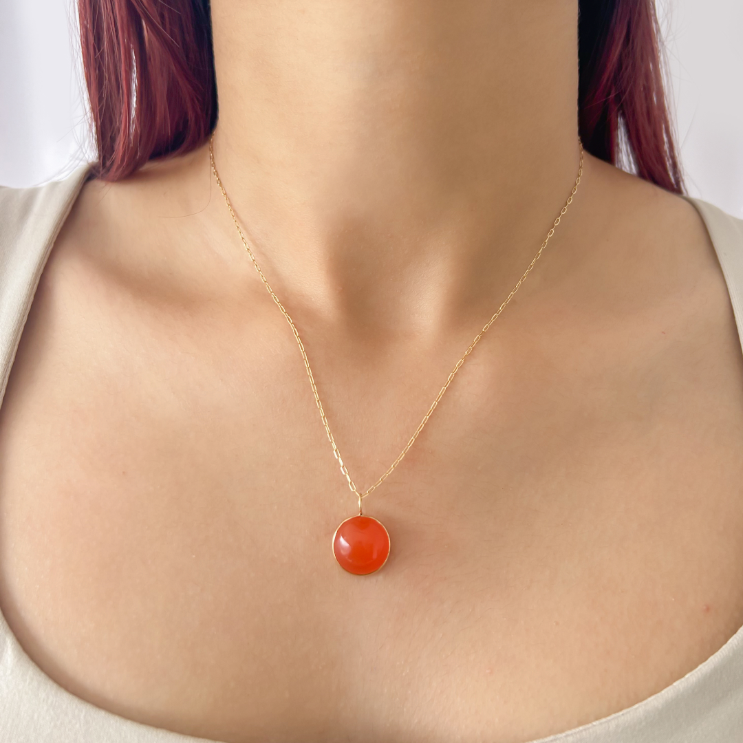 Carnelian Round Pendant