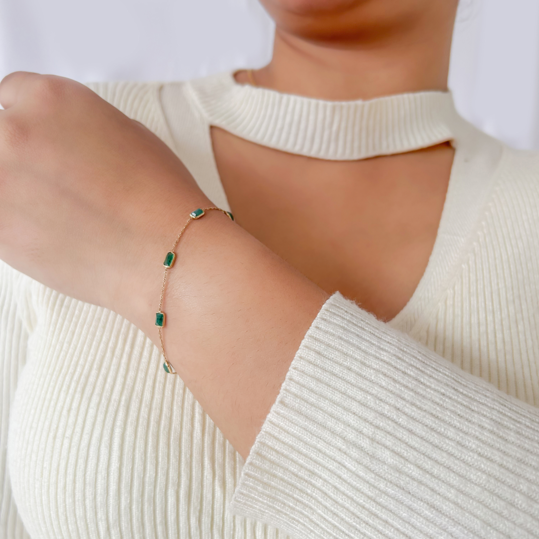 Emerald Baguette Bracelet