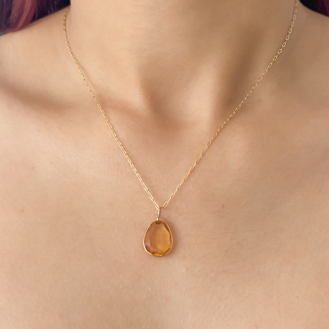 Abstract Citrine Pendant