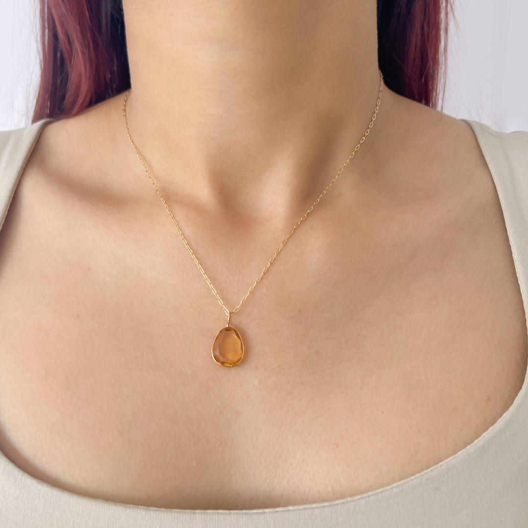 Abstract Citrine Pendant