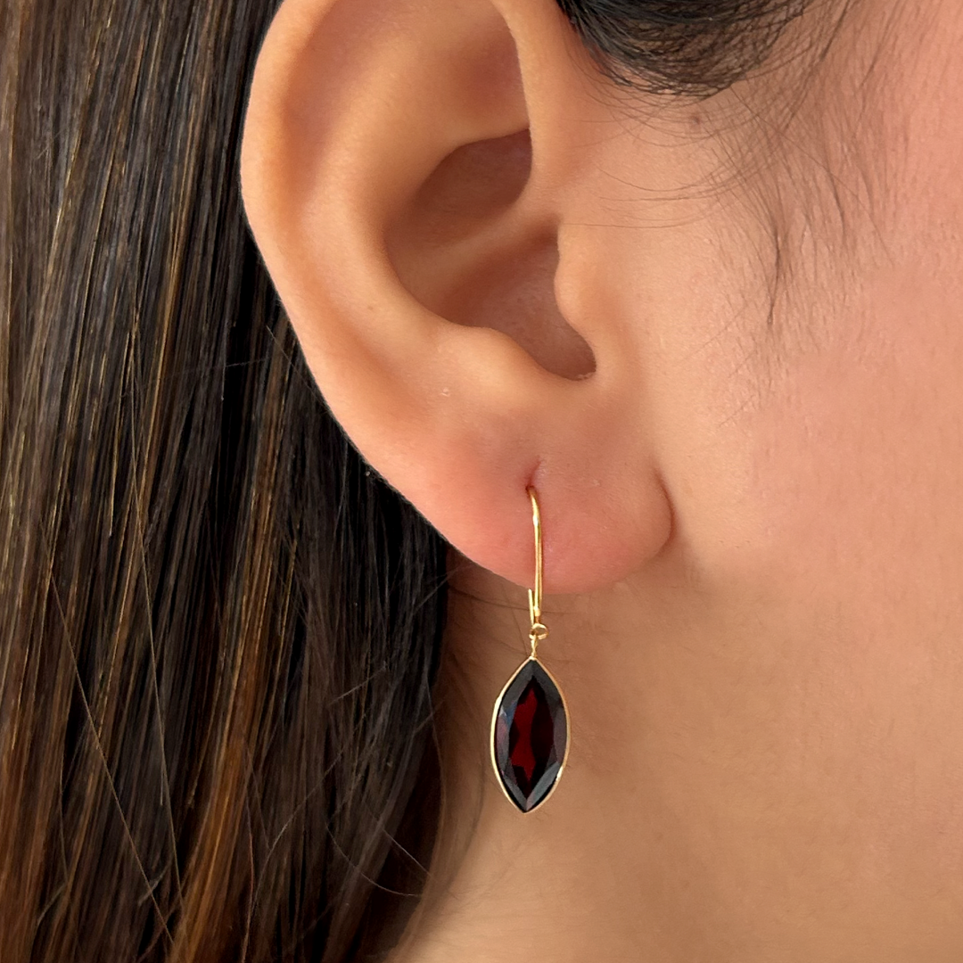 Garnet Marquise Earrings