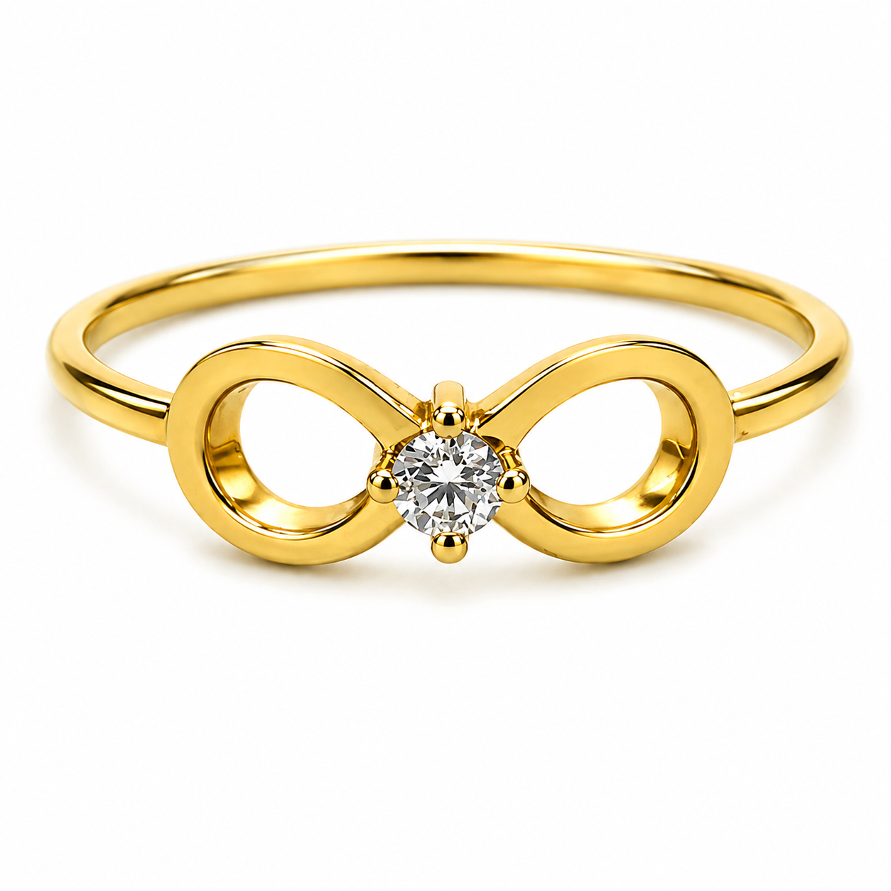 Mini Solitaire Infinity Ring