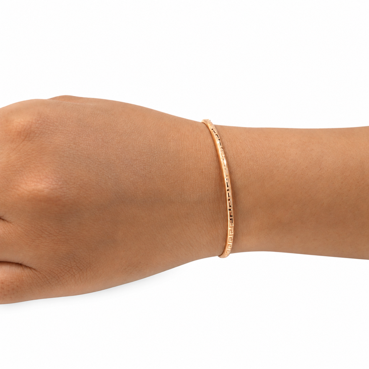 Curved Meander Bangle Bracelet