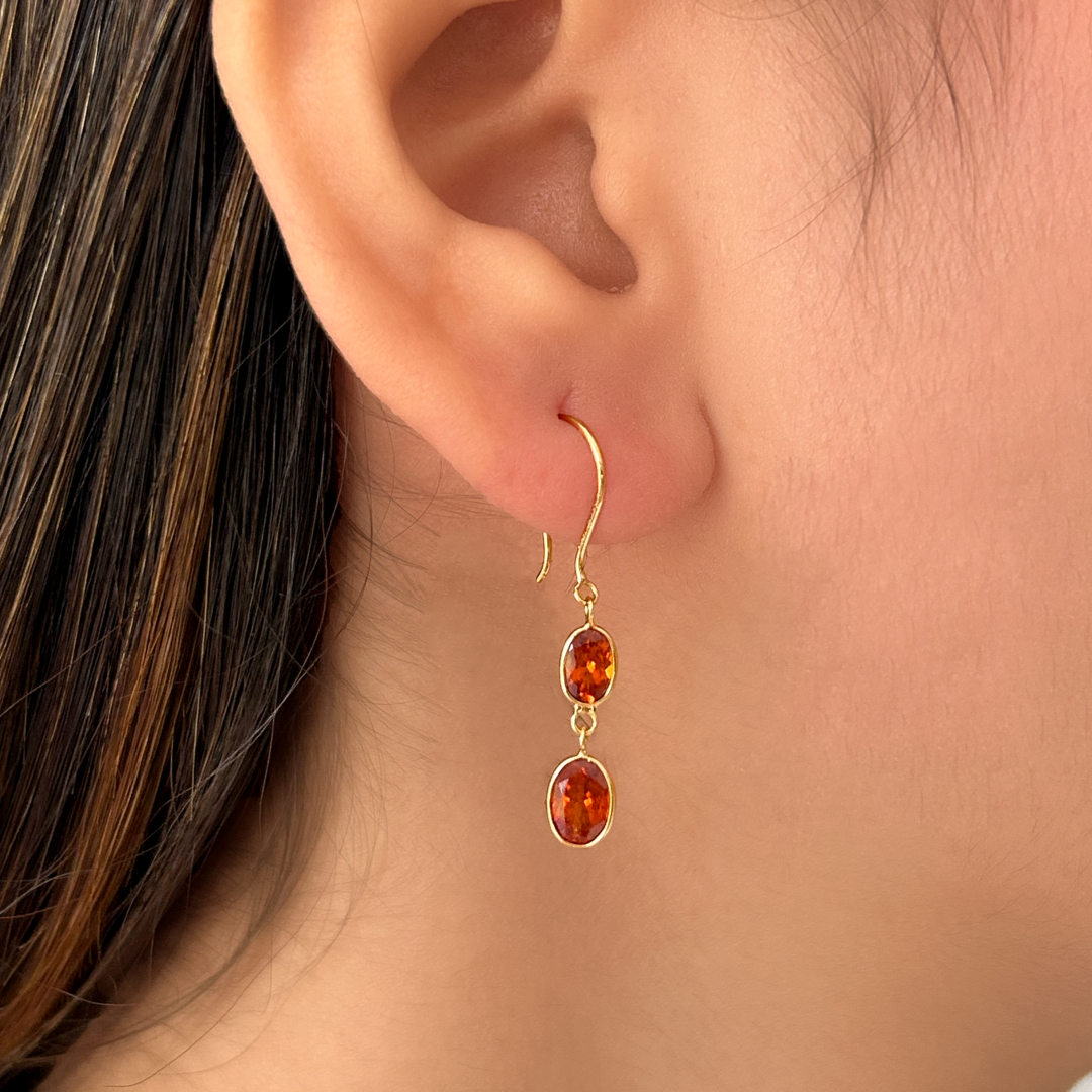 Orange Spessartite Earrings