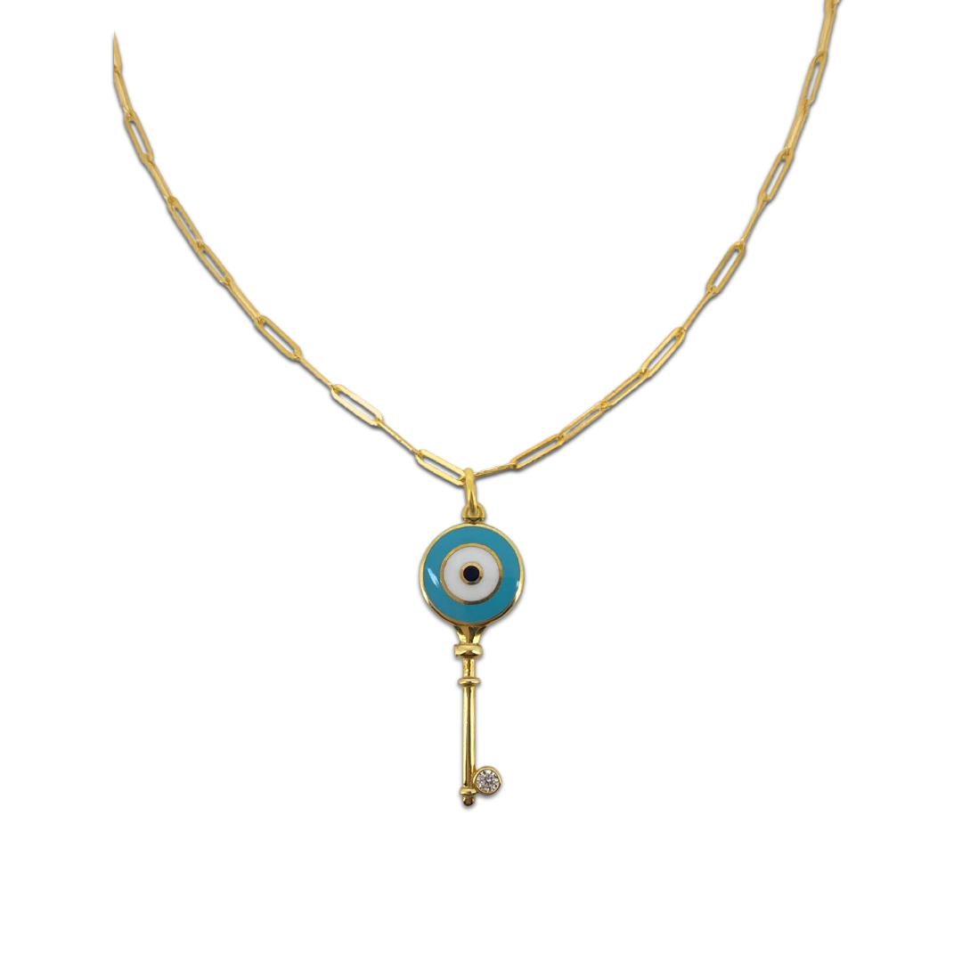 Evil Eye Key Necklace