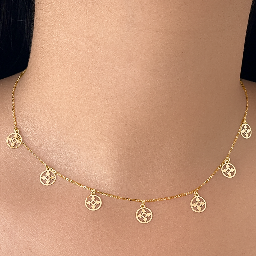 Quad Flower Charm Necklace