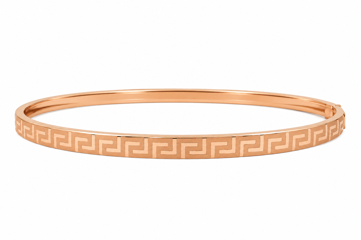 Rose Meander Bangle Bracelet