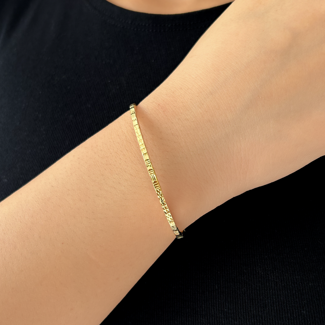 Shimmer Bangle Bracelet | Yellow