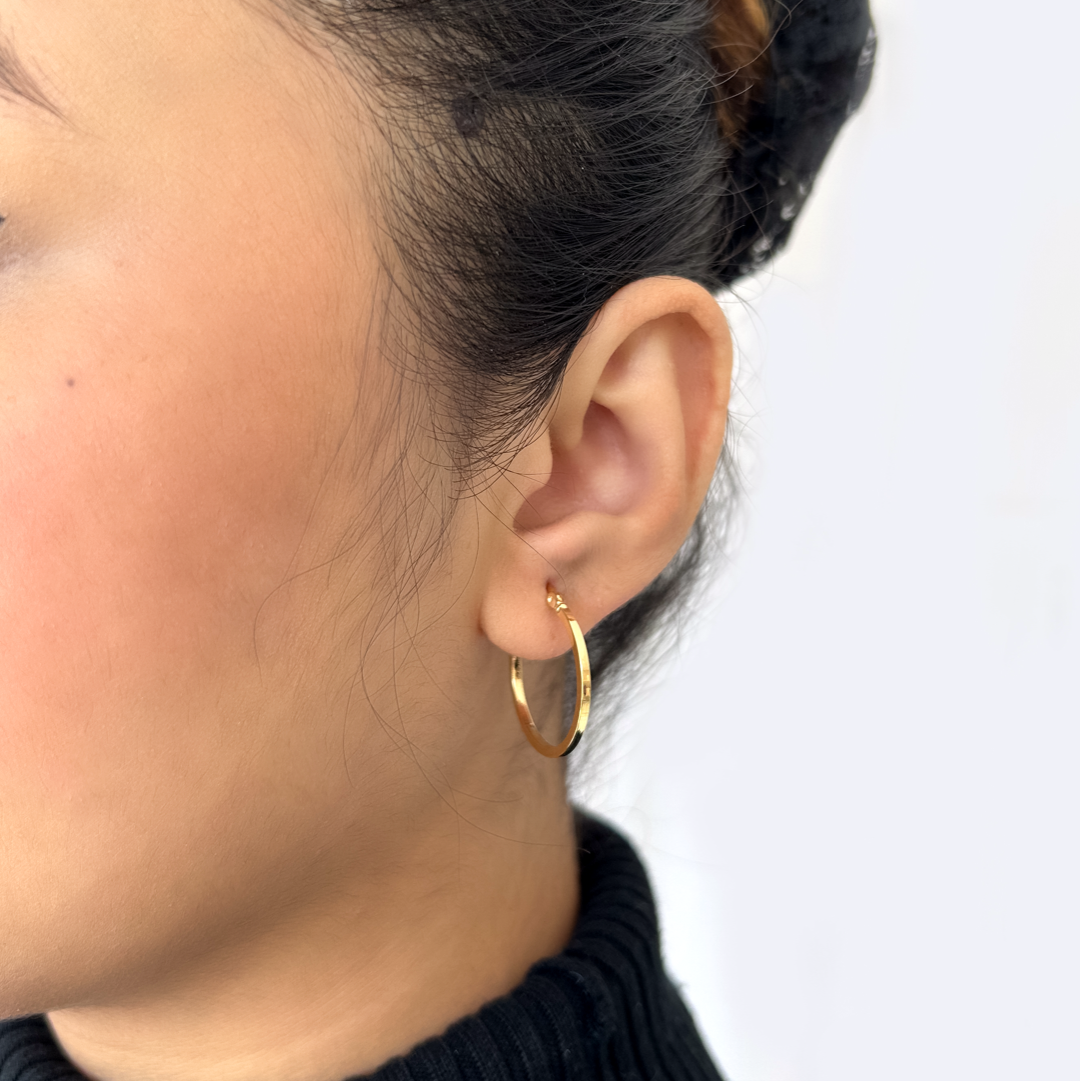Sleek Flat Hoops