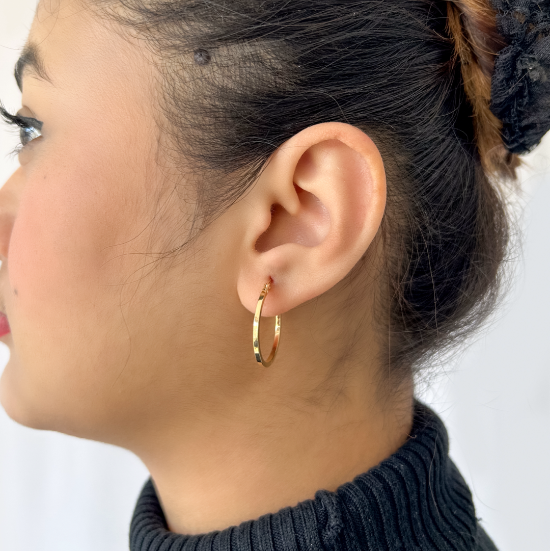 Sleek Flat Hoops
