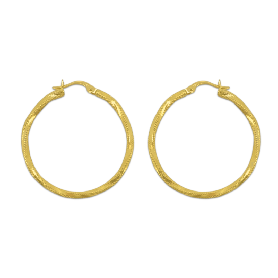 Slim Textured Twister Hoops