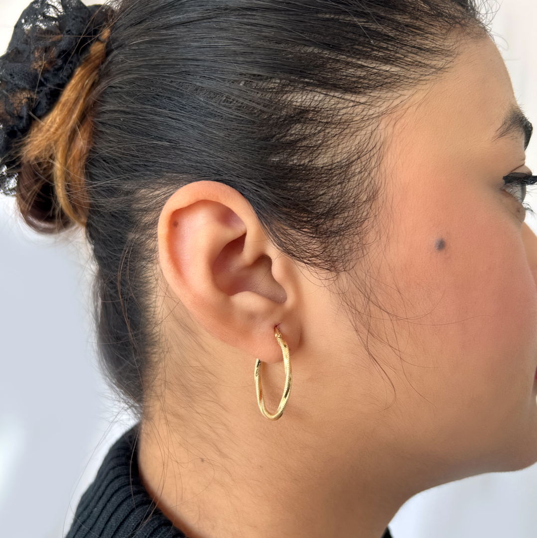 Slim Textured Twister Hoops