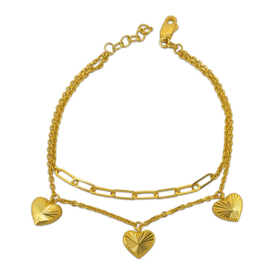 Sparkle Heart Paperclip Bracelet