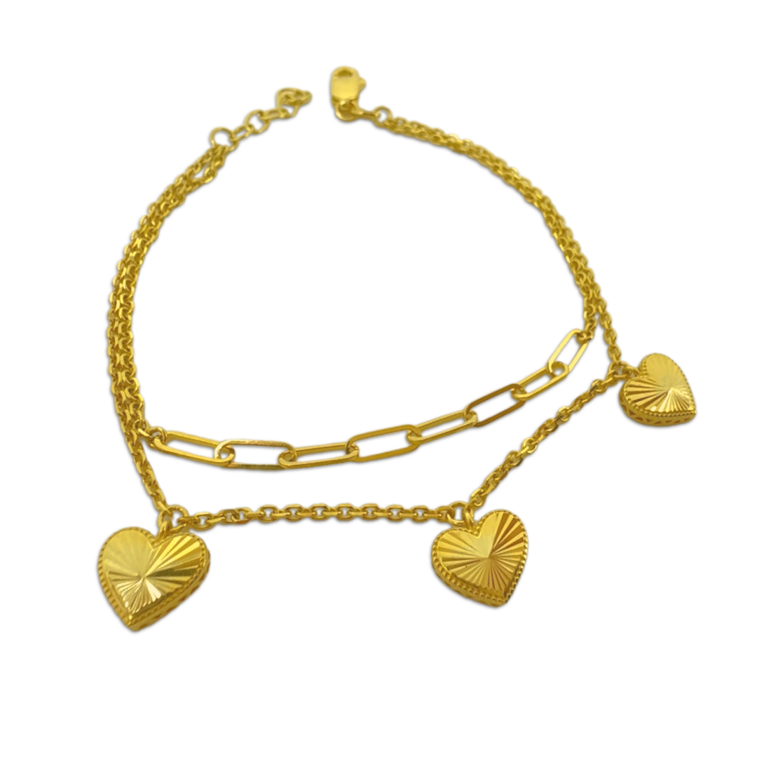 Sparkle Heart Paperclip Bracelet