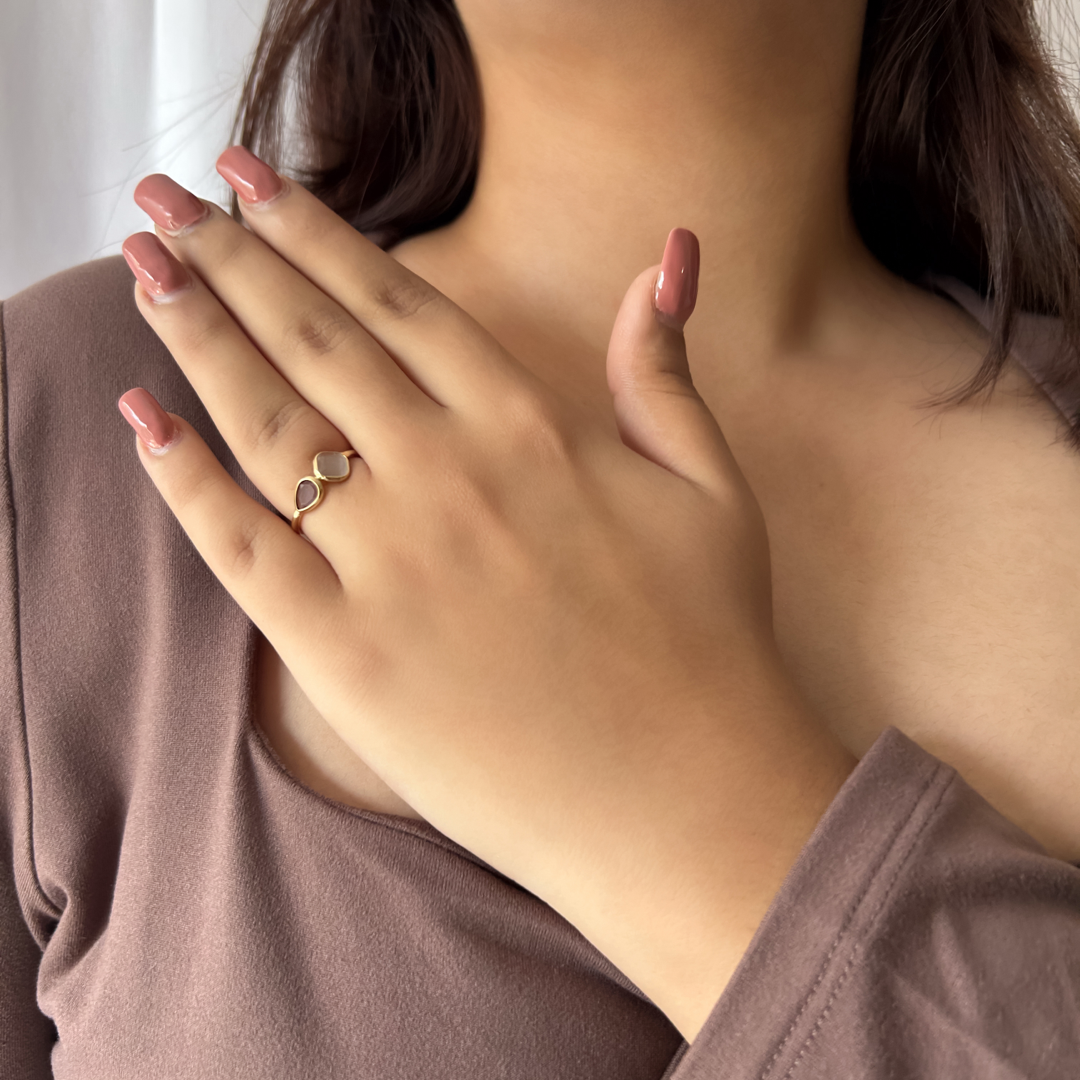 Rhombus Pear Stone Ring