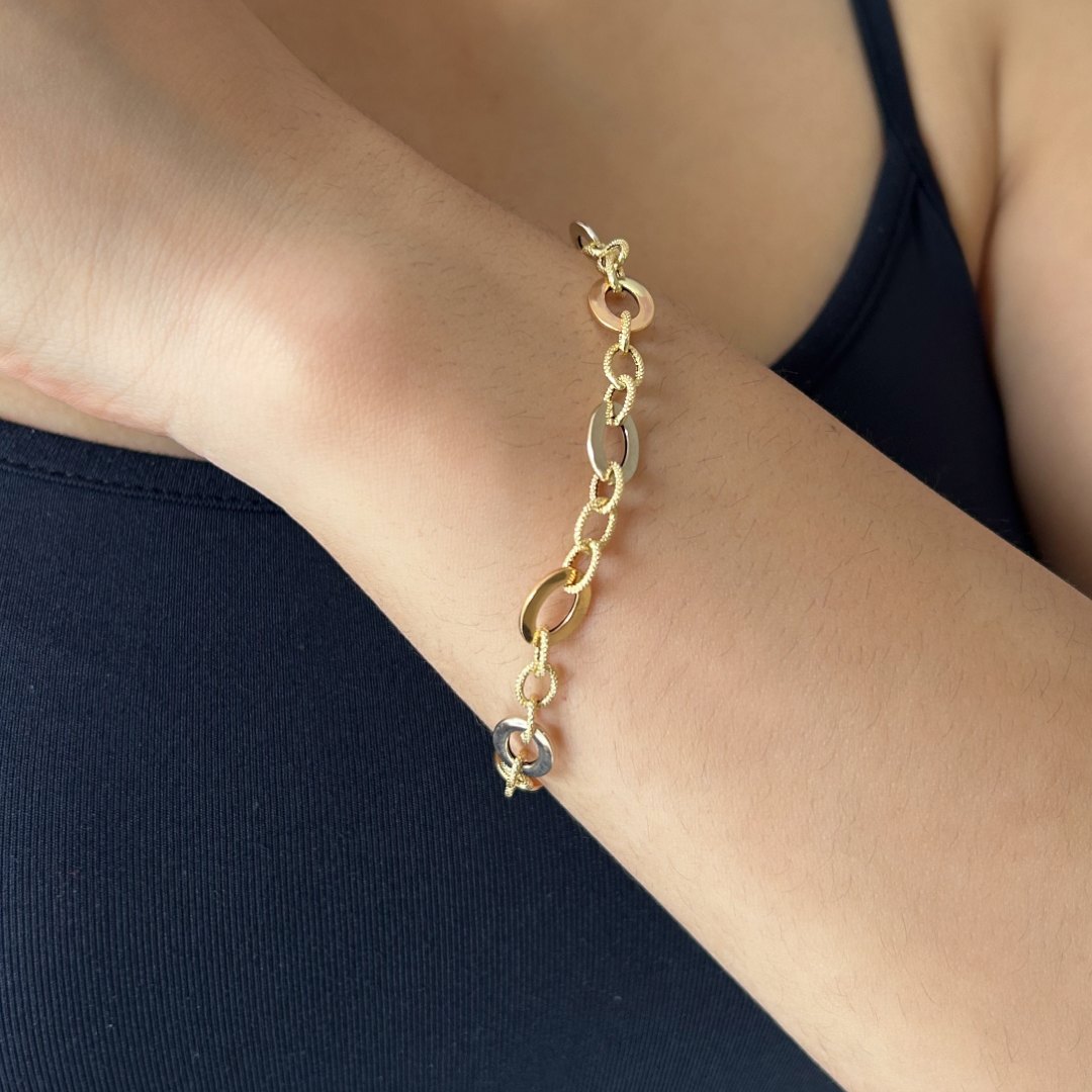 Multicolor Oval Link Bracelet