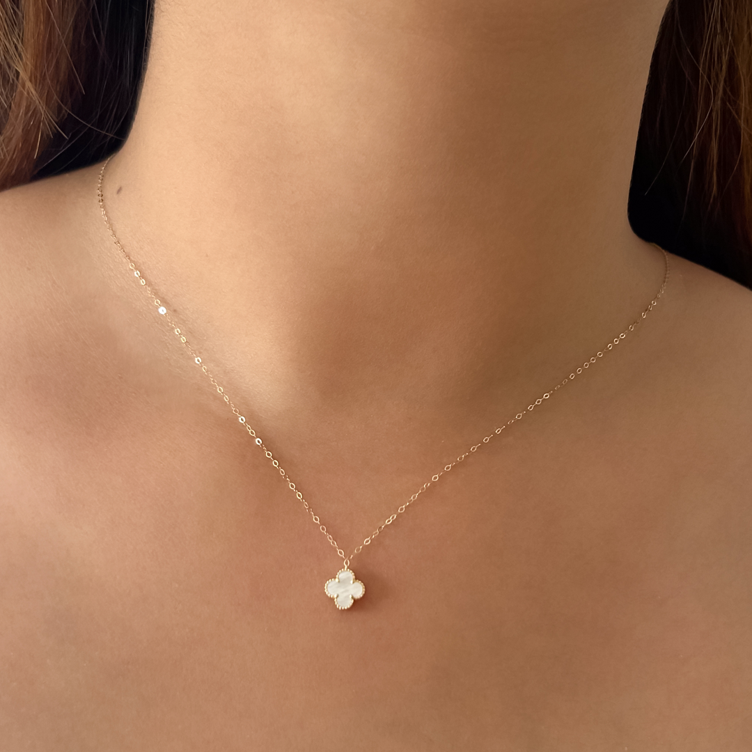 Mini Pearly Clover Necklace