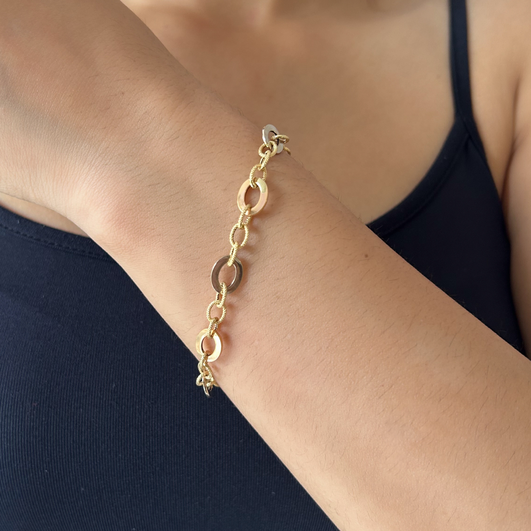 Multicolor Oval Link Bracelet