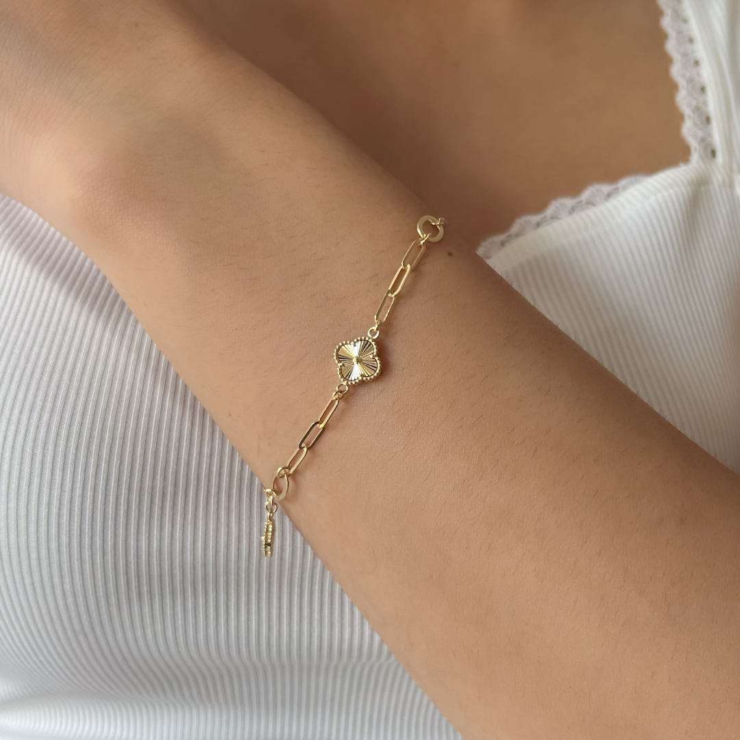 Clover Clip Charm Bracelet