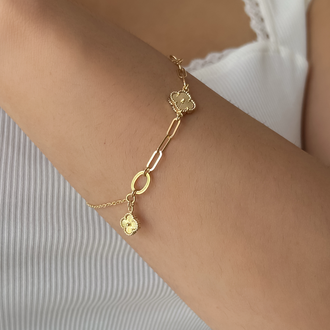 Clover Clip Charm Bracelet