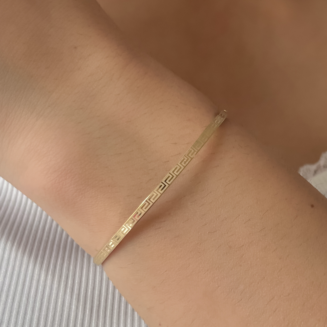 Flat Meander Bangle Bracelet