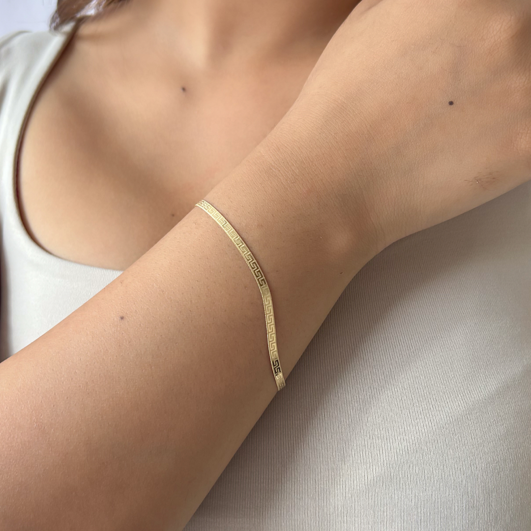 Embossed Meander Snake Bracelet