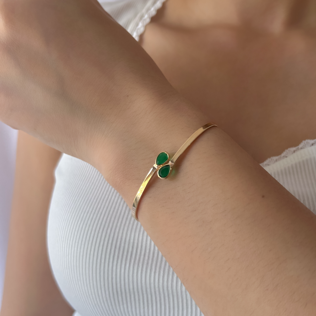 Green Pear Crossover Bracelet