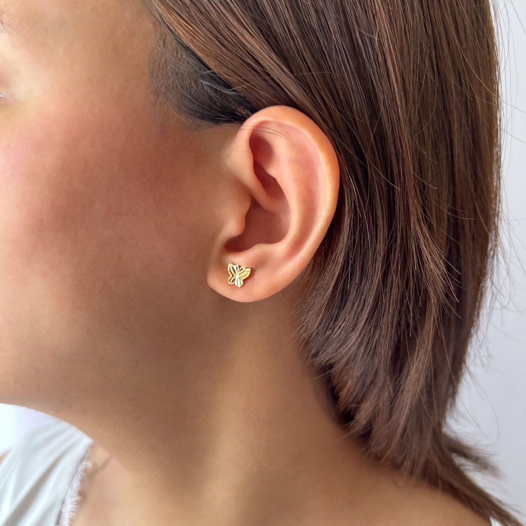Textured Butterfly Studs