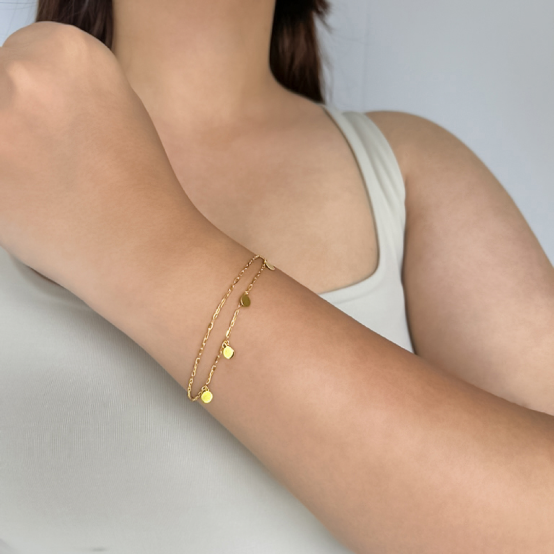Dual Circle Charm Bracelet