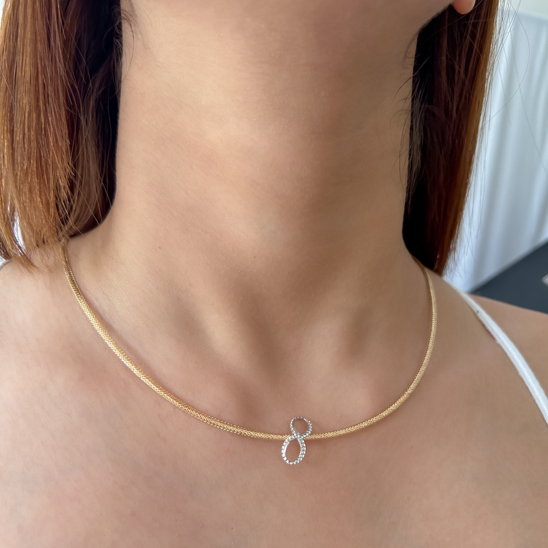 Glimmer Infinity Mesh Necklace