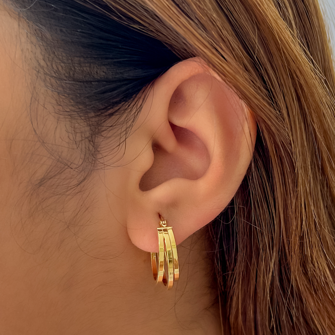 Asymmetric Oval Hoops