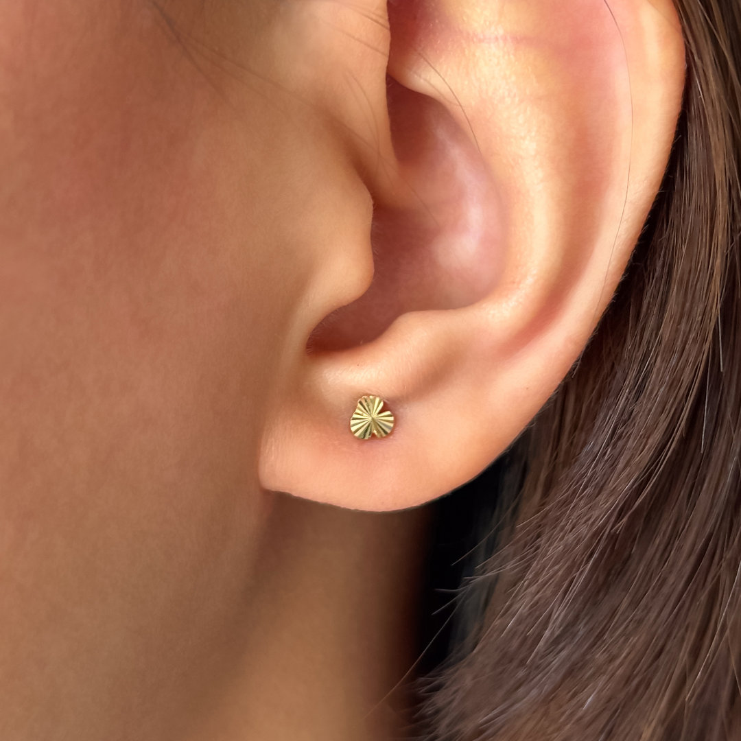 Sparkle Tri Flower Studs