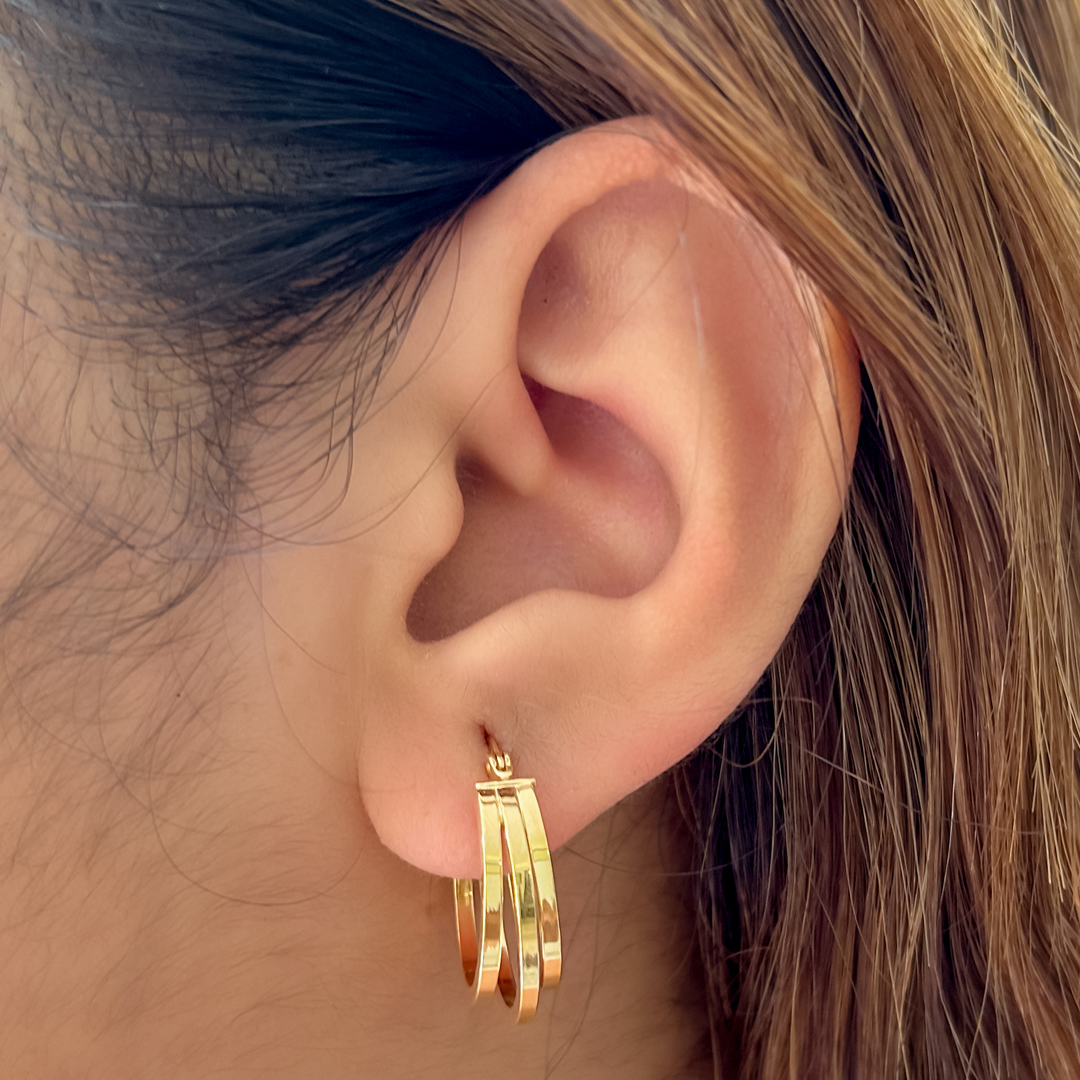 Asymmetric Oval Hoops