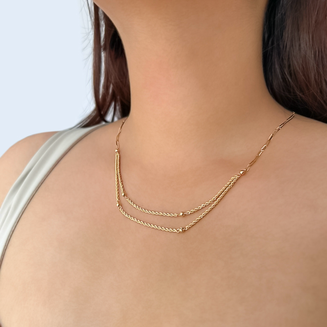 Layered Rope Bead Necklace