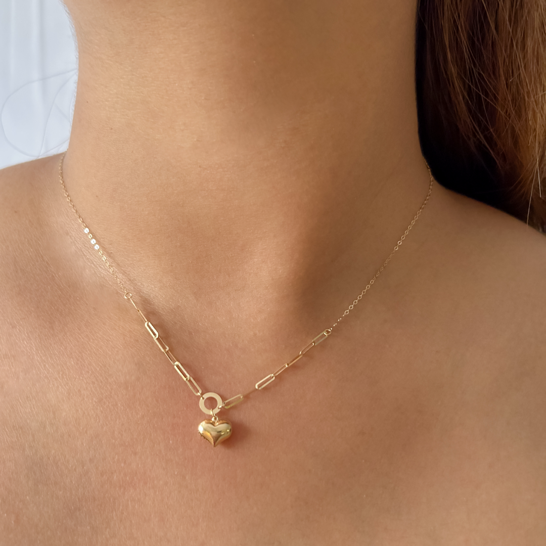 Sphere Heart Clip Necklace