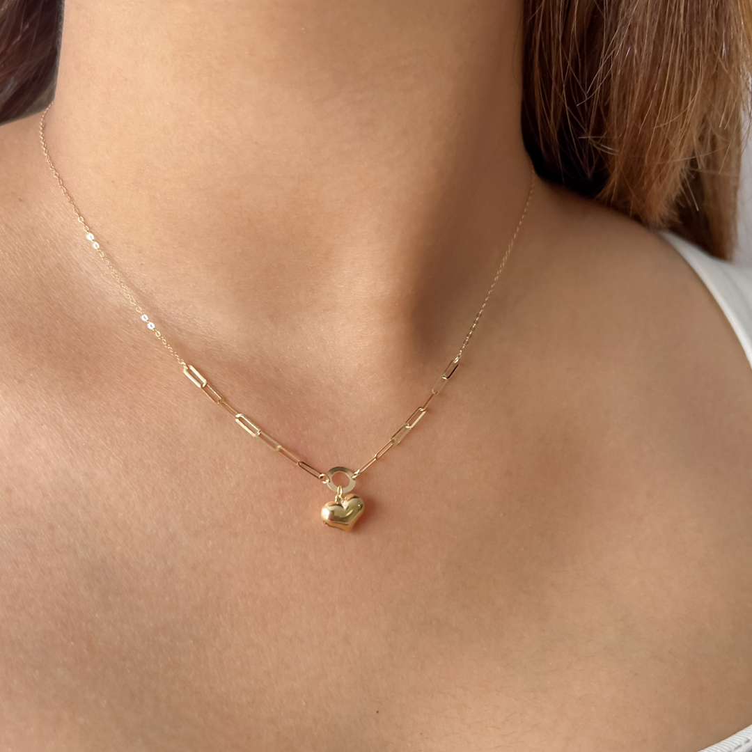 Sphere Heart Clip Necklace