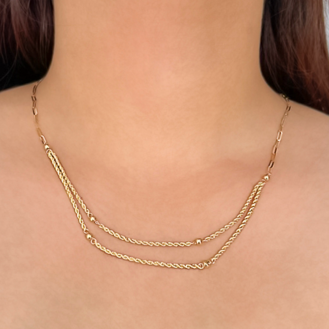 Layered Rope Bead Necklace