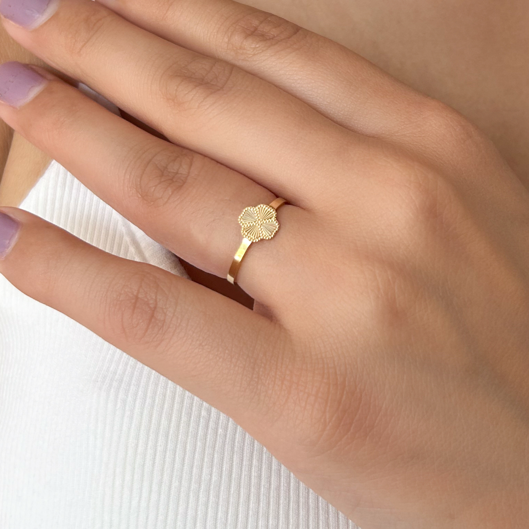 Sparkle Quad Flower Ring | Size 13