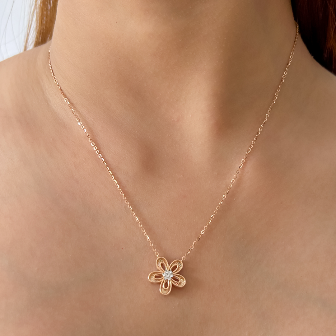 Rose Kaleido Floral Necklace