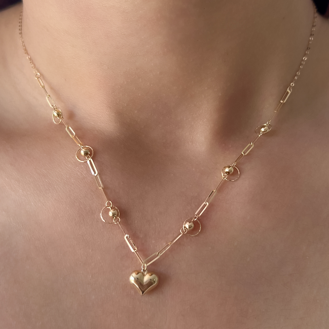 Heart Sphere Link Necklace