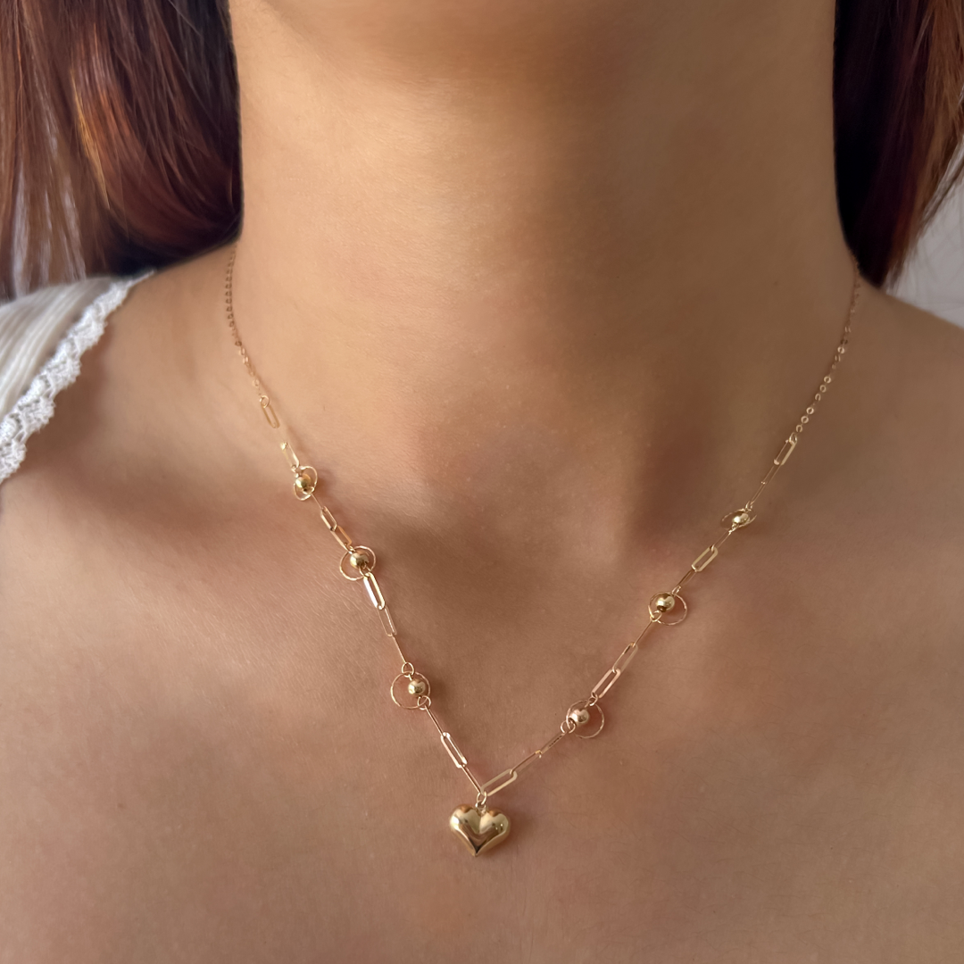 Heart Sphere Link Necklace