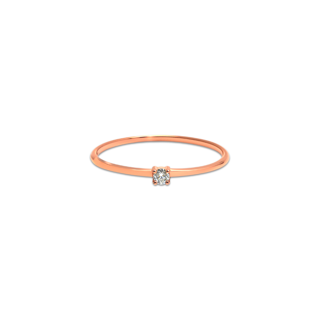 Rachel Round Engagement Ring with Diamond Band - Lab Grown