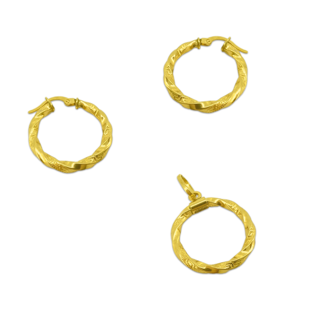Meander Twister Pendant Set