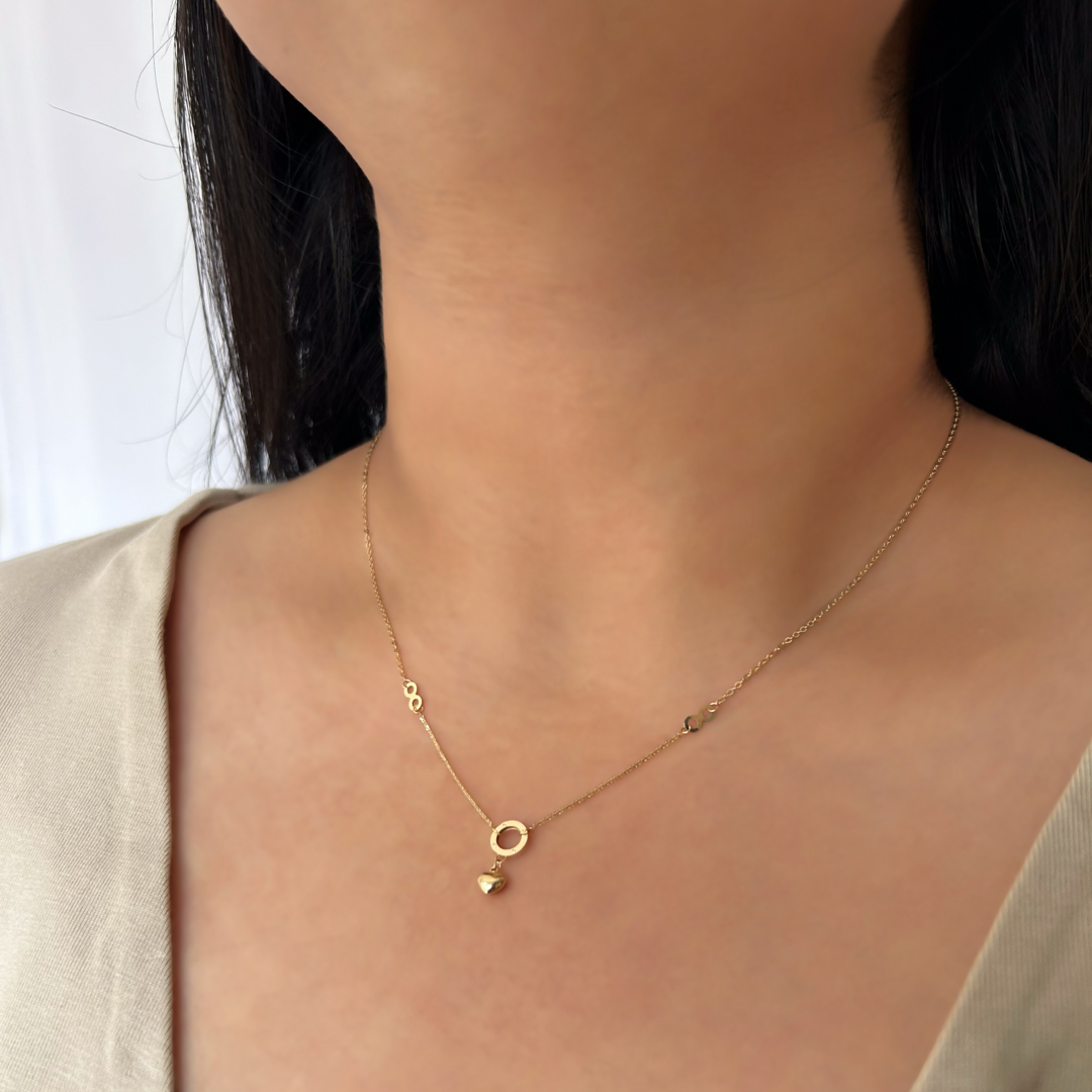 Heart Sphere Infinity Necklace