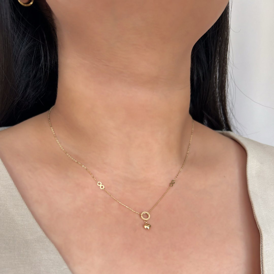 Heart Sphere Infinity Necklace