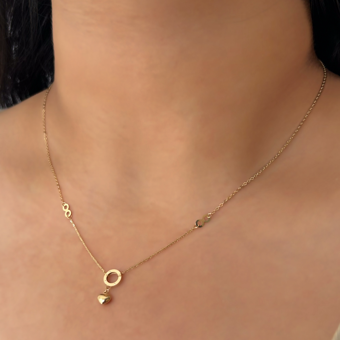 Heart Sphere Infinity Necklace